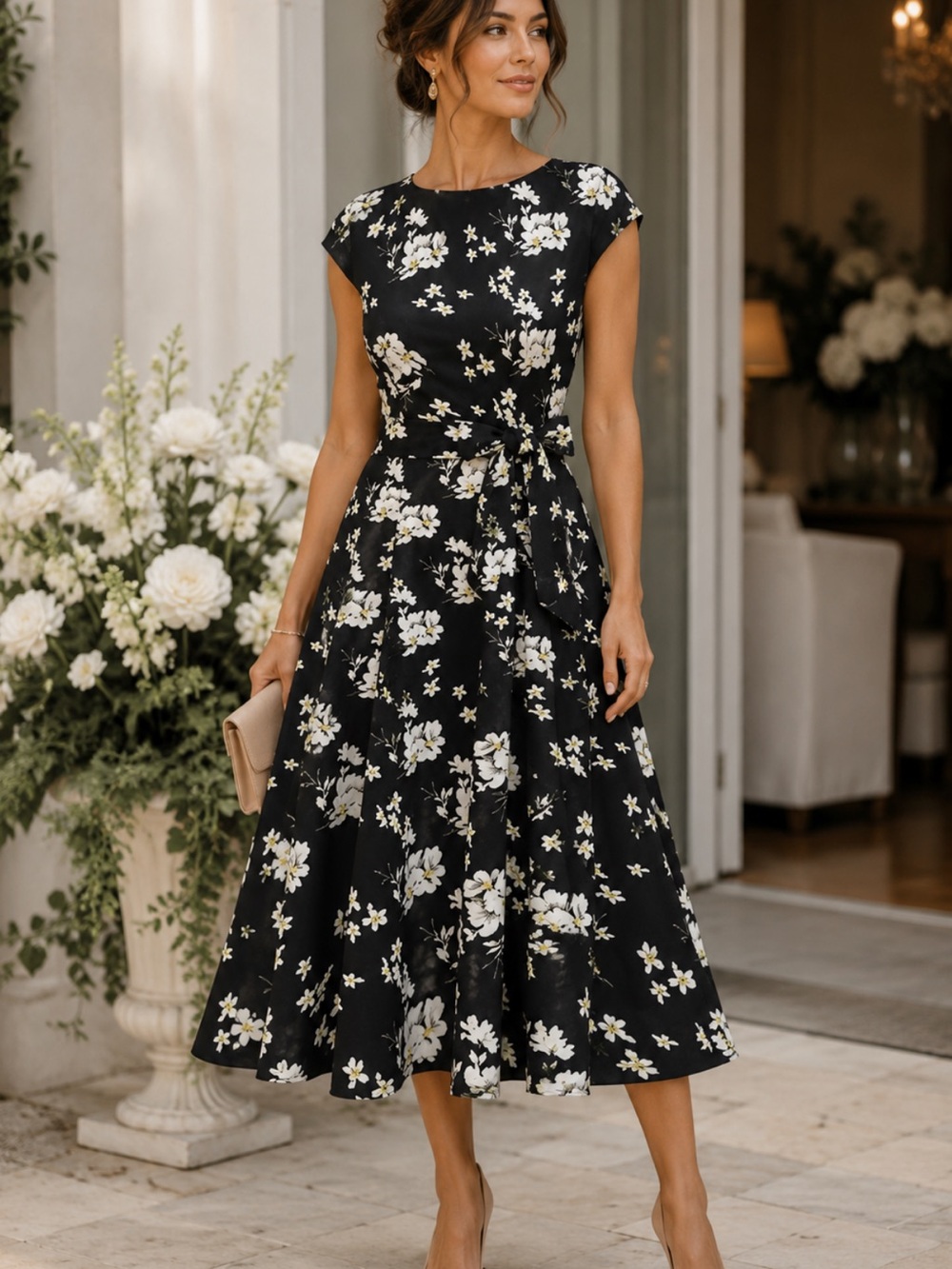 Dresstells 1950’s (inspired) Floral Swing Cocktail Dress  Modest